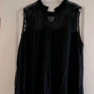 Cute black lace tank top!